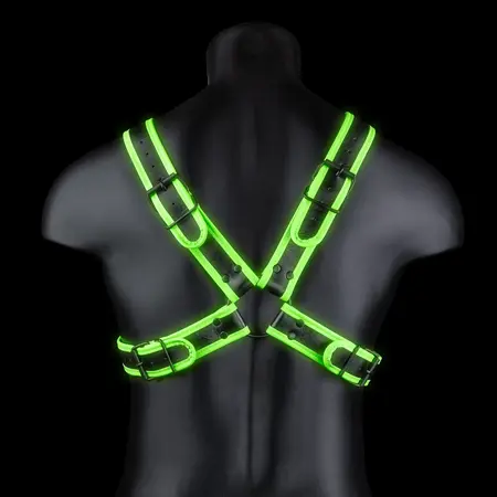 OUCH! Cross Armor Harness L/XL Glow in the Dark Adjustable Design