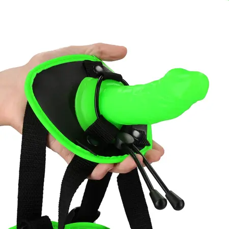 Ouch! Podesivi Strap-On Pojas koji Svetli u Mraku - Zelena