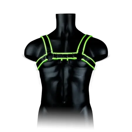 Ouch! Chest Bulldog Harness S/M - Glow in the Dark Adjustable Strap System
