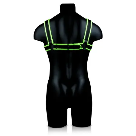 Ouch! Chest Bulldog Harness S/M - Glow in the Dark Adjustable Strap System