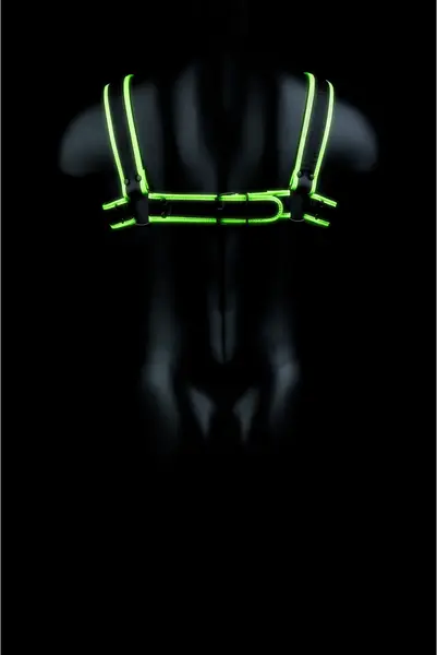 OUCH! Chest Harness Glow-in-the-Dark L/XL Adjustable Neon Green