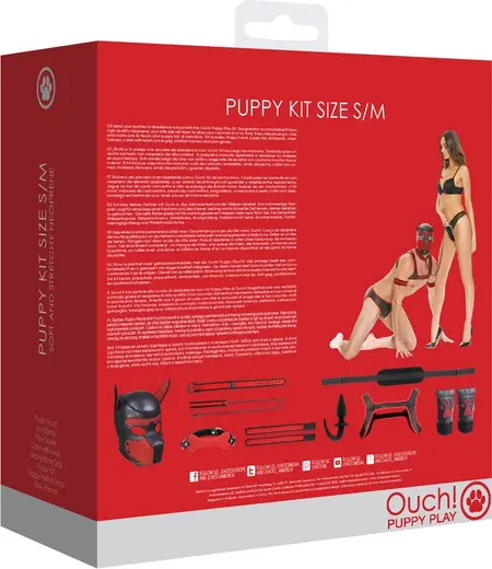 Ouch! Neoprene Puppy Play Set S/M - Adjustable Roleplay Kit