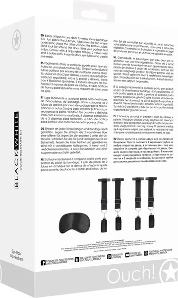 Sportsheets Door Restraint Kit Adjustable with Velvet Cuffs & Eye Mask