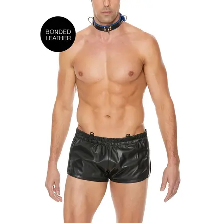 Kiotos Deluxe Bondage Collar Adjustable Bonded Leather & Steel One Size