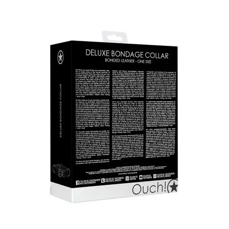 Master Series Deluxe Bondage ogrlica Jedna veličina Podesiva kožna Crna