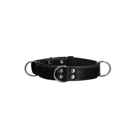 Master Series Deluxe Bondage ogrlica Jedna veličina Podesiva kožna Crna