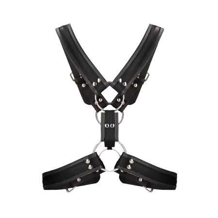 Scottish Bonded Leather Body Harness L/XL with Stainless Steel Elements
