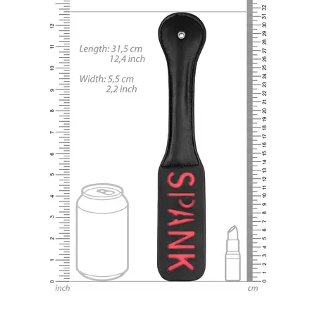EasyToys Kožni paddle za udaranje SPANK natpis, čvrst i fleksibilan
