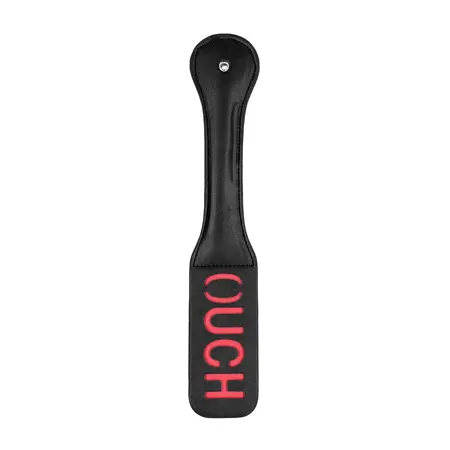 OUCH! Leather Paddle Reversible Imprint Stitched - Black
