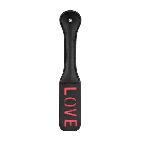 Ouch! Paddle LOVE reverzibilni reljefni kožni alat za udaranje, crni