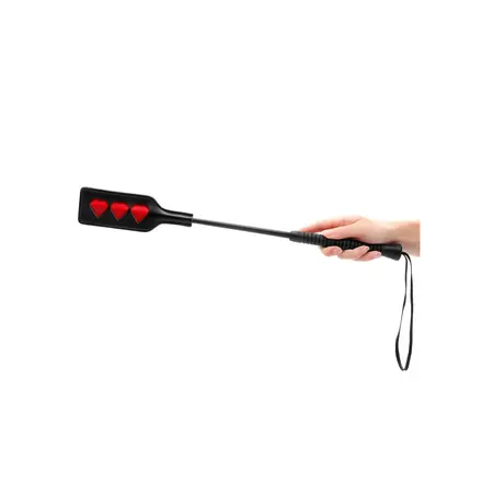 Ouch! Heart Crop Short Handle - Red Heart-Shaped Impact Tool