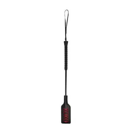 Ouch! XOXO Crop - Compact Impact Accessory, Black, Short Handle