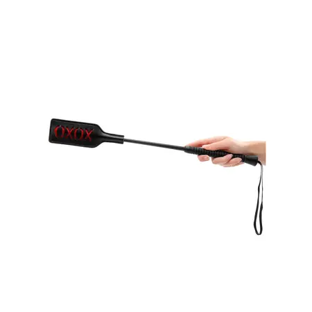 Ouch! XOXO Crop - Compact Impact Accessory, Black, Short Handle