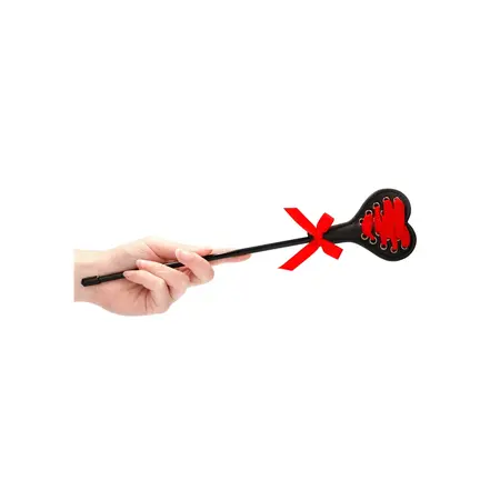 Ouch! Heart-Shaped Crop Red Lace - Short Handle, Elegant Design