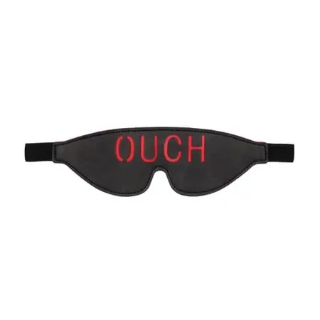 OUCH Leather Eye Mask with Red Contrast Layer - Adjustable Strap