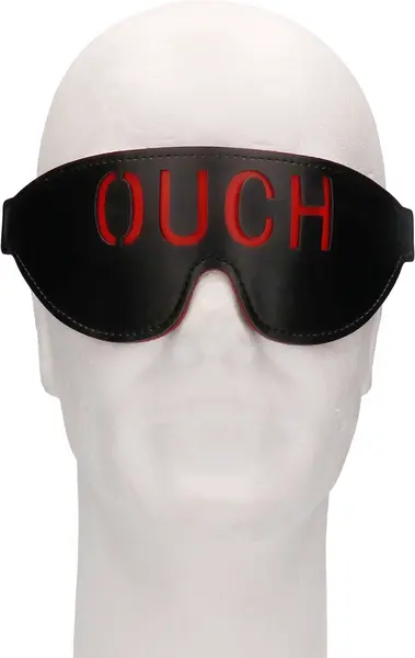 OUCH Leather Eye Mask with Red Contrast Layer - Adjustable Strap