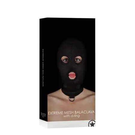 Ouch! Xtreme Mesh Balaclava with D-Ring, Universal Size, Black