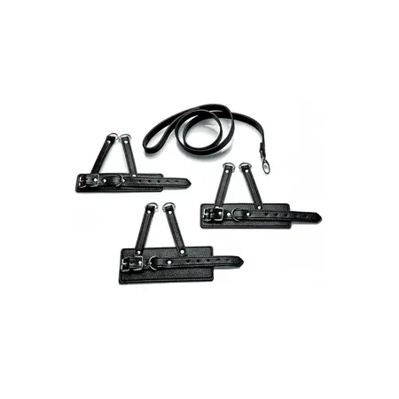 Master Series 3-Piece Adjustable PU Leather Ball System Set Black