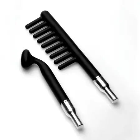 XR Brands Electrosex Wand Set with 3 Silicone Attachments, Black