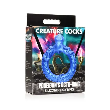 Master Series Poseidon's Octo-Ring Silikonski Potporni Prsten Plavi