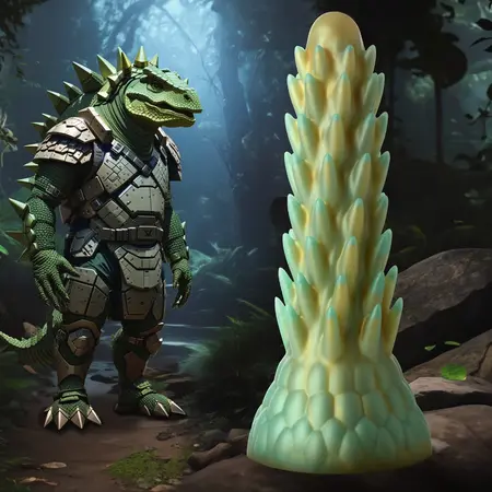 Blush Novelties Stegosaurus Intimni Silikonski Model Zeleno-Zlatni XL