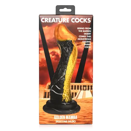 XR Brands Golden Snake Silikonska Intimna Igračka Zlatno-Crna Velika