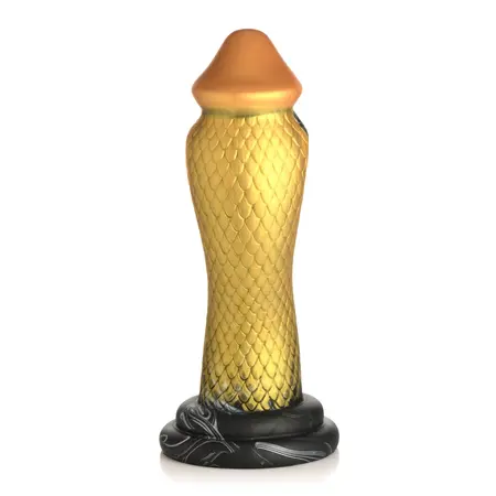 XR Brands Golden Snake Silikonska Intimna Igračka Zlatno-Crna Velika