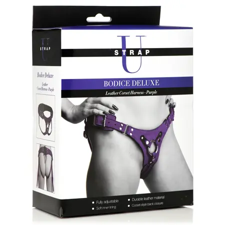 Bodice Deluxe Kožni Korset Pojas Ljubičasti – Podesiv za Udobnost