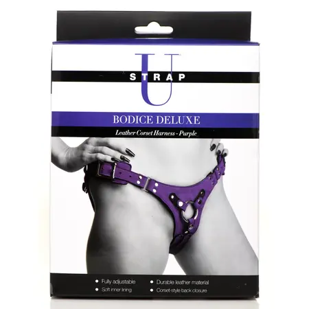 Bodice Deluxe Kožni Korset Pojas Ljubičasti – Podesiv za Udobnost