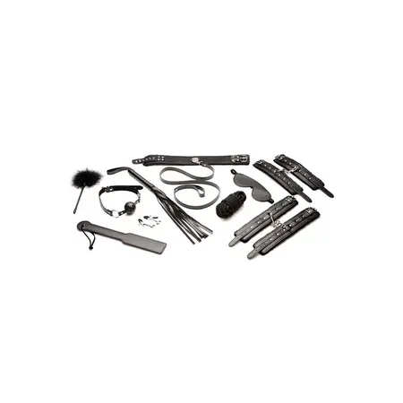 Hook Up Deluxe 10-Piece Vegan Leather Bondage Set with Plush Lining