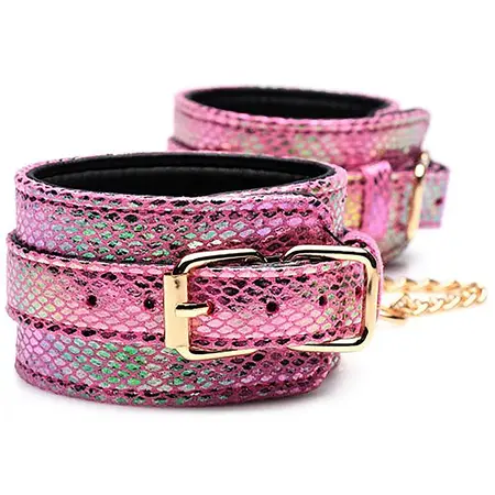 XR Brands Captive Cobra Roze Zmijski Print Bondage Set, Podesiv PU