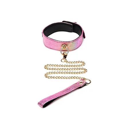 XR Brands Captive Cobra Roze Zmijski Print Bondage Set, Podesiv PU