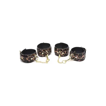 XR Brands Leopard Print 7-Delna Bondage Kolekcija Set od Veštačke Kože