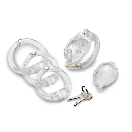 XR Brands Double Lockdown Adjustable Locking System Chastity Cage Black