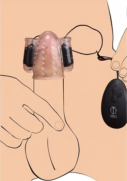 XR Brands Master Series Dual Vibrating Silicone Intimate Head Massager