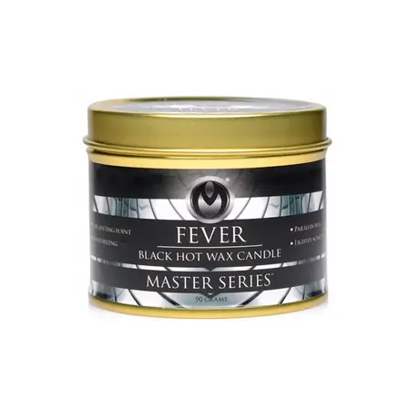 XR Brands Fever Black Paraffin Candle - Low-Temperature Scented Wax