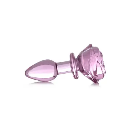 Blush Novelties Pink Rose stakleni čep mali - borosilikatni, elegantni dizajn