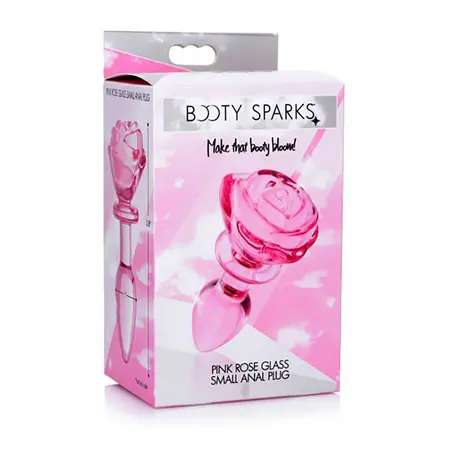 Blush Novelties Pink Rose stakleni čep mali - borosilikatni, elegantni dizajn