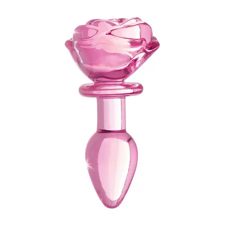 Blush Novelties Pink Rose stakleni čep mali - borosilikatni, elegantni dizajn