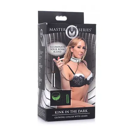 Kink in the Dark Glow Collar & Leash Set - Luminous Adjustable Design