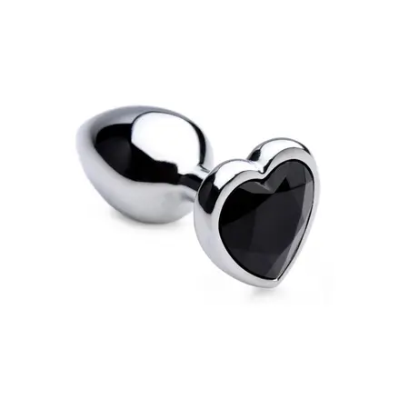 Black Heart Aluminijumski Intimni Čep Mali - Lagani, Bez Nikla, Crni