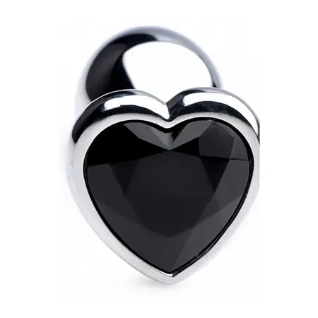 Black Heart Aluminijumski Intimni Čep Mali - Lagani, Bez Nikla, Crni