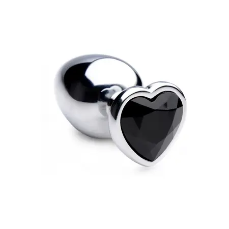 Black Heart Large Metal Plug - Weighted Aluminum, Black Finish