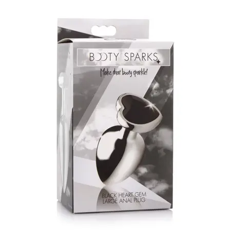 Black Heart Large Metal Plug - Weighted Aluminum, Black Finish
