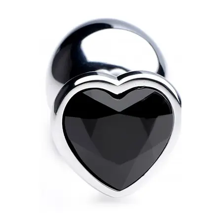 Black Heart Large Metal Plug - Weighted Aluminum, Black Finish