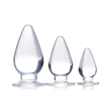 XR Brands Triple Cones Analni Čepovi Set 3 Veličine Prozirni TPE