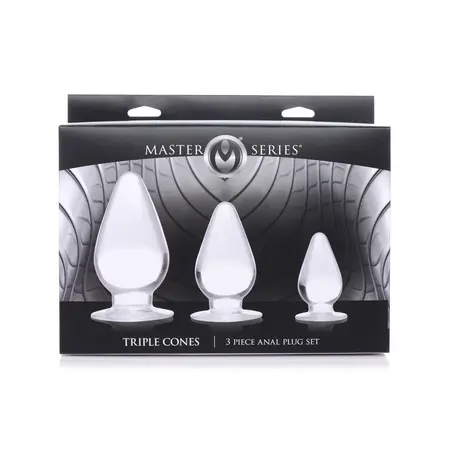 XR Brands Triple Cones Analni Čepovi Set 3 Veličine Prozirni TPE