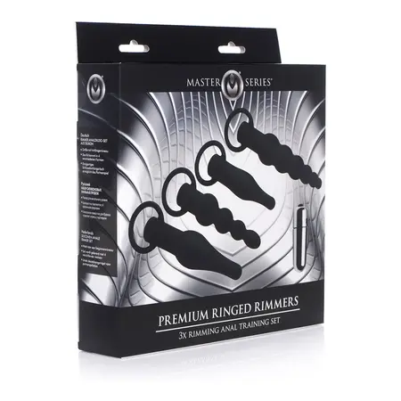 XR Brands Premium Ringed Rimmers Silicone Training Kit with Vibrating Bullet