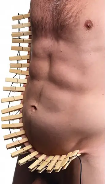 XR Brands Firecracker Body Chain - 24-Piece Clothespin System