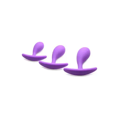 XR Brands Booty Poppers Silicone Training Set 3 Sizes Black
